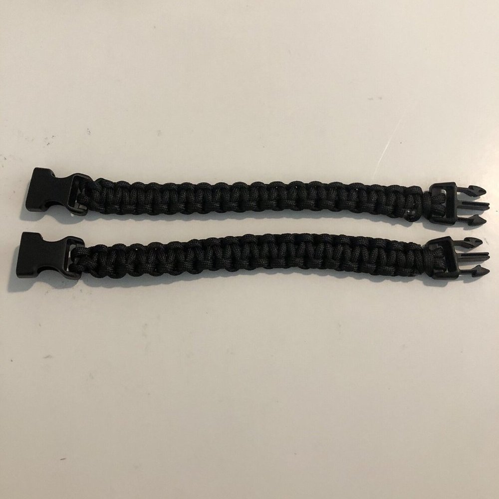 2x Paracord Bracelet 550 Black/Black Micro Cord U.S. Seller - Handmade